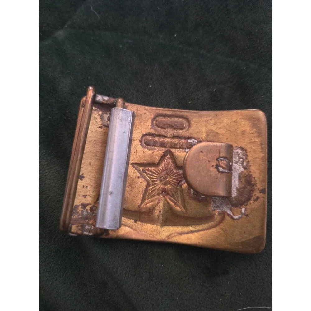 Vintage USSR Brass Belt Buckle Soviet Union Russian Soldiers Navy Army Military